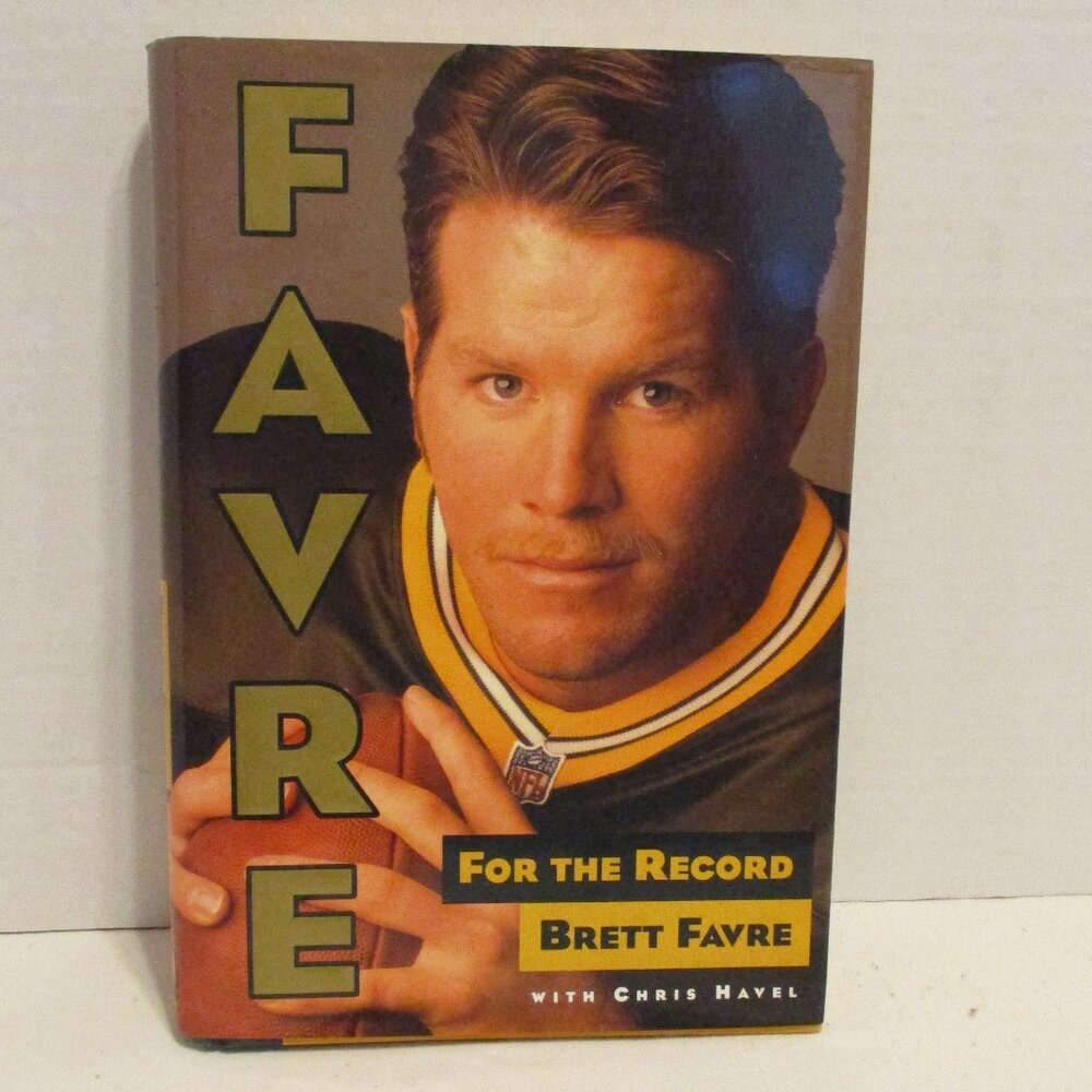 Brett Favre Book For The Record Medium Black White NFL Packers Biography Book
